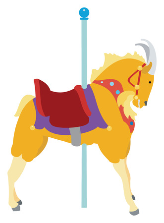 Carousel goat on white background, vector illustration.のイラスト素材