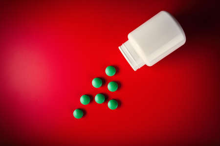 Medical pills of round shape and light colorの写真素材