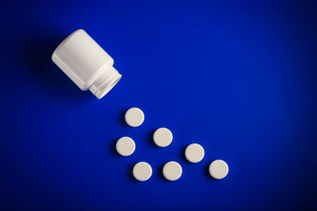Medical pills of round shape and light colorの写真素材
