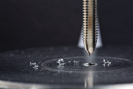 Thread tap. Tap drill steel billet. Working cutter.