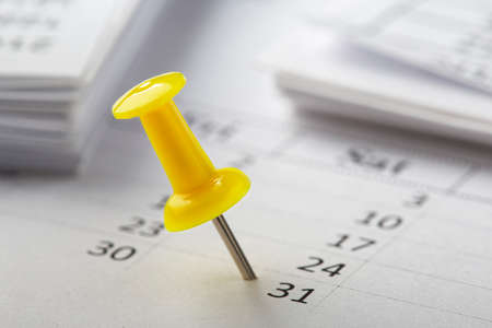 Important date and calendar appointment. pin on calendar.の写真素材