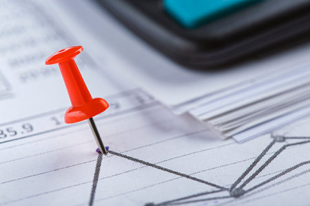 Important date and calendar appointment. pin on calendar.の写真素材