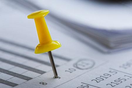 Important date and calendar appointment. pin on calendar.の写真素材