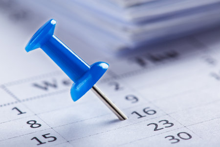 Important date and calendar appointment. pin on calendar.の写真素材