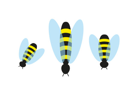 Bees in the flat style. Vector illustration.のイラスト素材