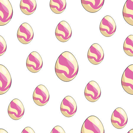 Seamless pattern with the image of a colored Easter egg. Vector illustration.のイラスト素材