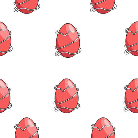 Happy Easter. Seamless pattern featuring a colorful Easter fancy egg. Vector illustration.のイラスト素材