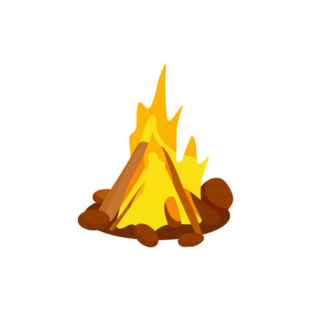 Fire. Vector image in cartoon style.のイラスト素材