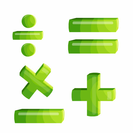 Mathematical symbols. Vector illustration in cartoon style.のイラスト素材