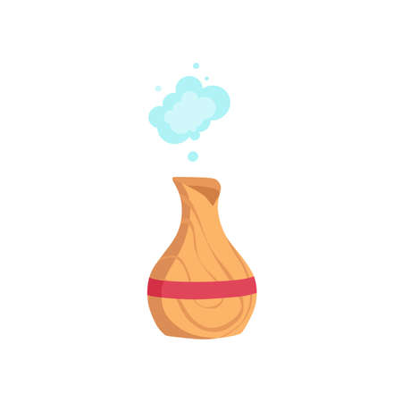 A collection of humidifiers. An ecological system for humidifying dry air in the house and any other room. Microclimate of household appliances. Modern vector flat cartoon illustration.のイラスト素材