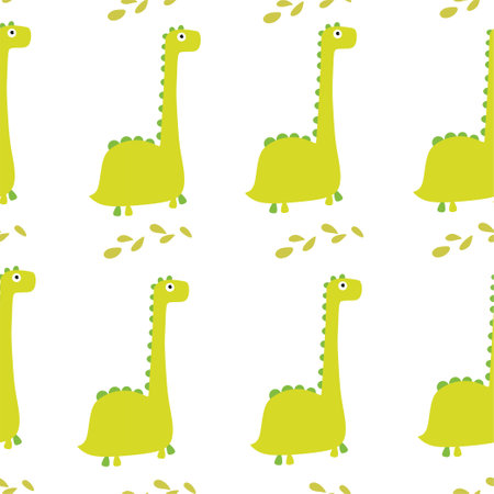 Children's cartoon vector cute pattern with dinosaurs.のイラスト素材