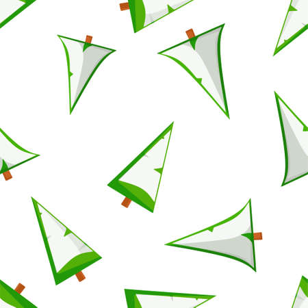 Seamless pattern with a Christmas tree. Vector cartoon illustration.のイラスト素材