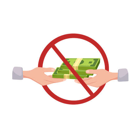 Fight against corruption. Vector cartoon illustrationのイラスト素材