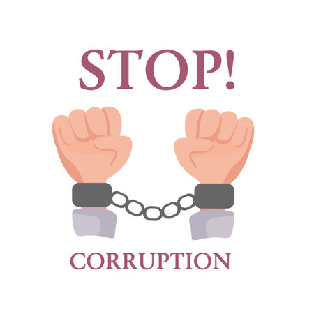 Stop corruption. A poster or publication on the Internet. Vector cartoon illustrationのイラスト素材