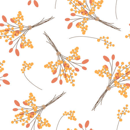 Beautiful spring pattern with a bouquet of flowers. Vector cartoon illustrationのイラスト素材