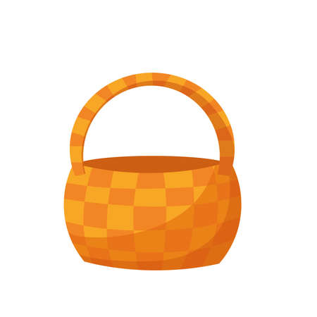 Wicker basket. Vector cartoon illustrationのイラスト素材