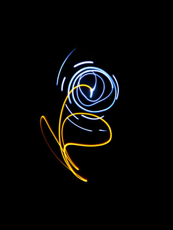 abstract a flower, received with freezelight photographic style 