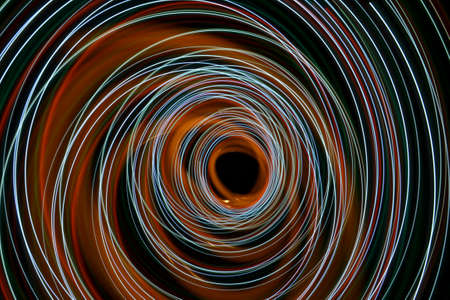 abstract circle, spiral , obtained with a freezelight photographic style の写真素材