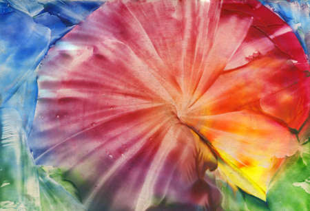 watercolor abstract iridescent flower as backgroundの写真素材