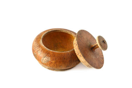 wooden box isolated on white background の写真素材