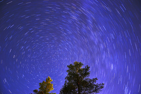 Star movement is caused by Earth's rotation and camera's long exposure. 
