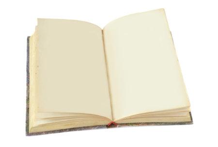 the open book on a white background for the text