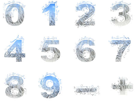 the frosty  figures isolated on a white backgroundの写真素材