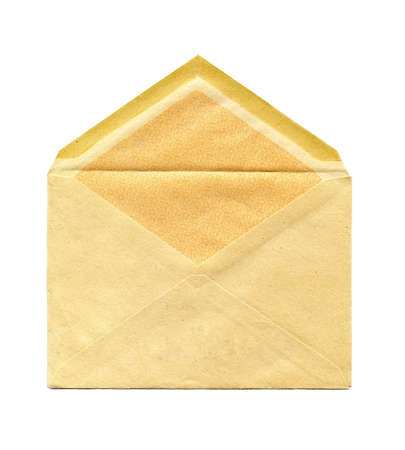 Old envelope isolated on a white backgroundの写真素材