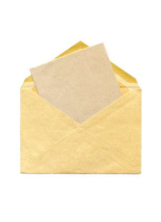 Old envelope isolated on a white backgroundの写真素材