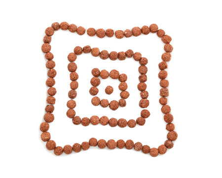  pattern of chocolate balls isolated on a white background