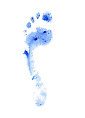 watercolor colorful footprint, on a white backgroundの写真素材