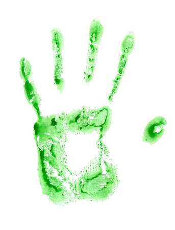 watercolor. Hand print on white background.の写真素材