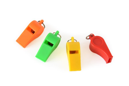 whistles on a white backgroundの写真素材