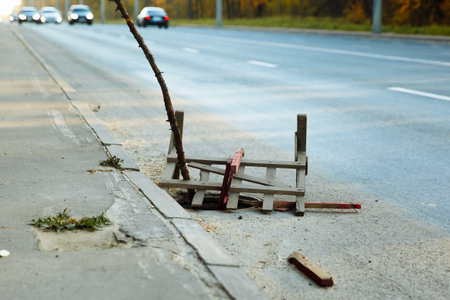 garbage pit damage on the road