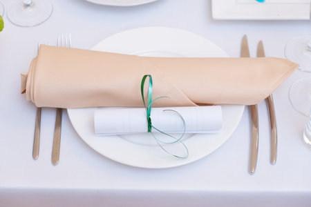 Table place setting in white