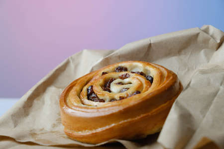 Sweet baked  with raisinsの写真素材