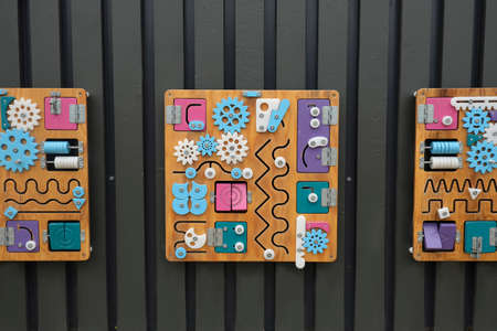 childrens educational toys. Wooden game boardの写真素材