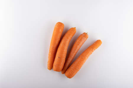 peeled carrots Isolated on a White Backgroundの写真素材
