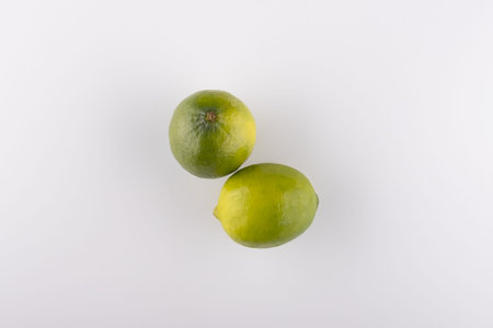 fresh lime close-up on a white background
