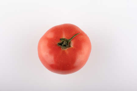 Ripe Fresh Cherry Tomatoes on Branch Isolated on White Backgroundの写真素材