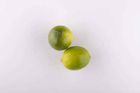 fresh lime close-up on a white backgroundの写真素材