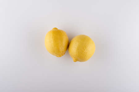 fresh lemon close-up on a white background for an online storeの写真素材