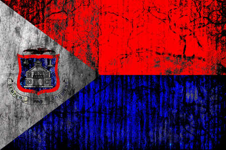 The flag of Sint Maarten is the national flag of Sint Maarten, a country within the Kingdom of the Netherlands occupying the southern half of the island of Saint Martin. The flag, designed by Roselle Richardson, was officially adopted on 13 June 1985.の写真素材