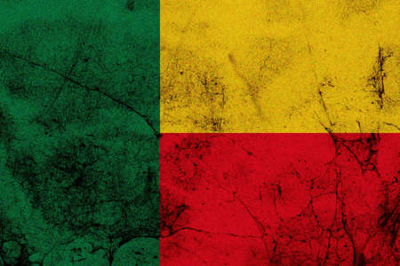 The national flag of Benin is a flag consisting of two horizontal yellow and red bands on the fly side and a green vertical band at the hoist. Adopted in 1959 to replace the French Tricolour, it was the flag of the Republic of Dahomey until 1975, when theの写真素材