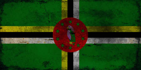 The flag of Dominica was adopted on November 3, 1978, with some small changes having been made in 1981, 1988, and 1990. The original flag was designed by playwright Alwin Bully in early 1978 as the country prepared for independence.The flag, adopted in 19の写真素材