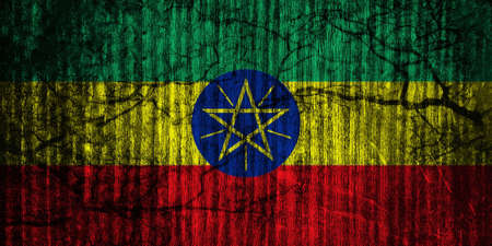 The current flag of Ethiopia was adopted on 31 October 1996. It conforms to the specifications set forth in Article 3 of the 1995 Constitution of Ethiopia. However, the diameter of the central disc is increased from that of the flag used from 6 February tの写真素材
