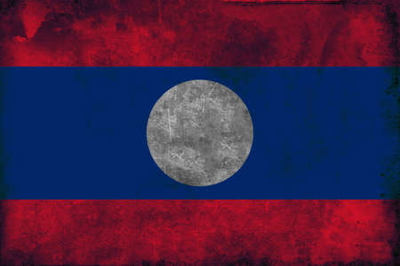 The flag of Laos was adopted on December 2, 1975. The flag had previously been used by the short-lived Lao Issara government of 1945-46, then by the Pathet Lao.The national flag of Laos was adopted in 1975, when the country became a people's republic. It の写真素材