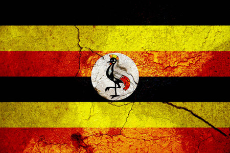 The flag of Uganda was adopted on 9 October 1962, the date that Uganda became independent from the United Kingdom.の写真素材