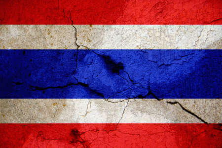 The flag of the Kingdom of Thailand shows five horizontal stripes in the colours red, white, blue, white and red, with the central blue stripe being twice as wide as each of the other four. The design was adopted on 28 September 1917, according to the royの写真素材