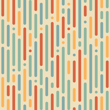 A simple seamless geometric pattern of rounded vertical lines of different colors. Retro colors; orange; yellow; aquamarineのイラスト素材